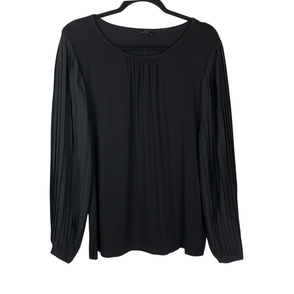 NEW Talbots Pleated Sleeve Crewneck Top Size L Career Office‎ Whimsigoth - Picture 2 of 7
